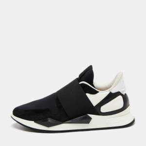 Givenchy Black/White Suede and Nylon Runner Elastic Slip On Sneakers  Size 40 
