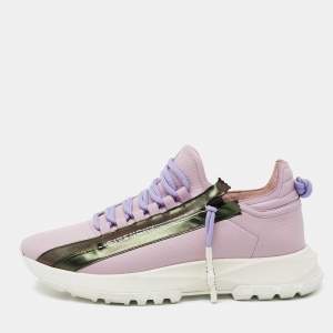 Givenchy Lilac Perforated Leather Spectre Zip Low-Top Sneakers Size 39