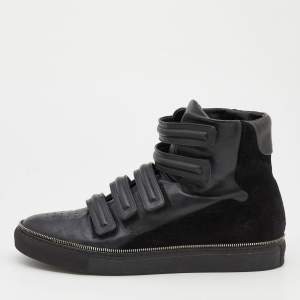 Givenchy Black Leather And Suede High Top Sneakers Size 44