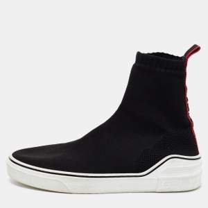 Givenchy Black Knit Fabric George V High Top Sneakers Size 43