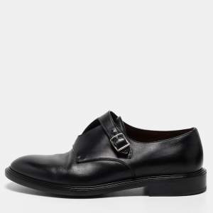 Givenchy Black Leather Buckle Monk Derby Size 41