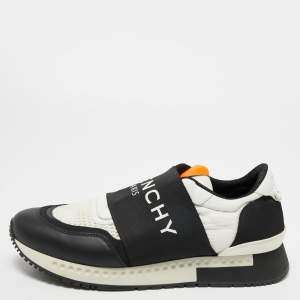 Givenchy Black/White Leather and Mesh Runner Active Sneakers Size 41