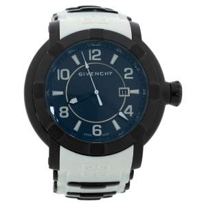 Givenchy Black PVD Coated Stainless Steel Silicon Rubber GV.5254J Men's Wristwatch 48 mm