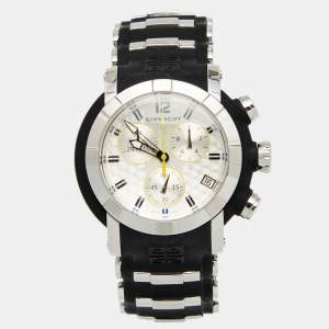 Givenchy Silver Stainless Steel Rubber GV.5213J Men's Wristwatch 48 mm