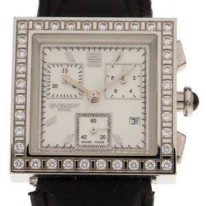 Givenchy White Stainless Steel Diamonds Apsaras Men's Wristwatch 32MM