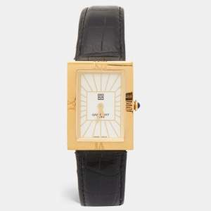 Givenchy White Gold Plated Stainless Steel Leather Apsaras REG.1.558.962 Unisex Wristwatch 23 mm