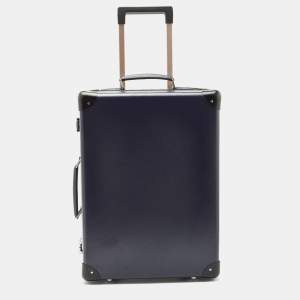 Globe-Trotter Navy Blue Fibreboard 2 Wheels Carry-On Suitcase 50