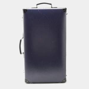 Globe-Trotter Navy Blue Fibreboard Large 2 Wheels Check-In Suitcase 