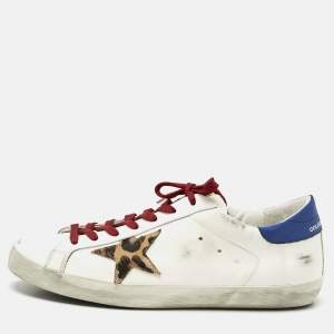 Pre Owned Golden Goose Multicolor Leather Super Star Sneakers Size 45