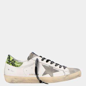 Pre Owned Golden Goose White Super-Star Classic Low-Top Sneakers Size EU 41