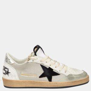 Pre Owned Golden Goose White/Black Ball Star Sneakers Size EU 42