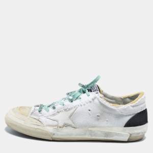 Golden Goose White Canvas Super Star Low Top Sneakers Size 44