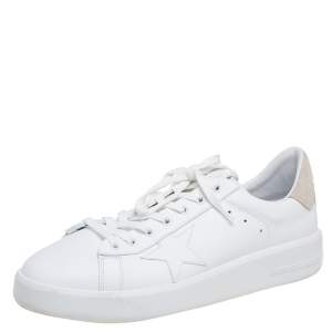 Golden Goose White Leather And Suede Purestar Sneakers Size 46
