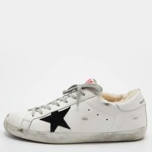 Golden Goose White Leather Superstar Classic Sneakers Size 45
