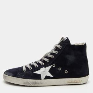 Golden Goose Dark Blue Suede Mid Star Sneakers Size 45