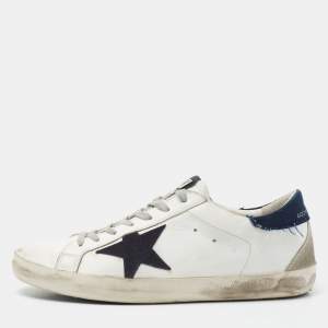 Golden Goose White Leather Superstar Low Top Sneakers Size 43