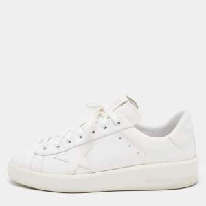 Golden Goose White Leather Super Star Low Top Sneakers Size 41