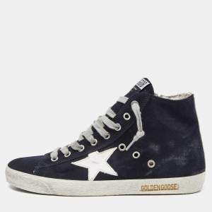 Golden Goose Blue Suede Star Francy High Top Sneakers Size 39