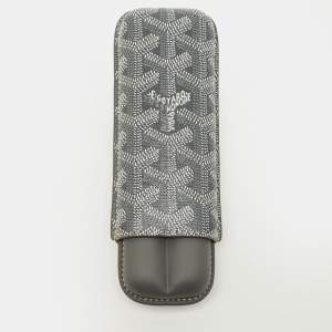 مملوكة مسبقًا Goyard Churchill 2 Cigar Case Grey Goyardine Coated Canvas and Leather