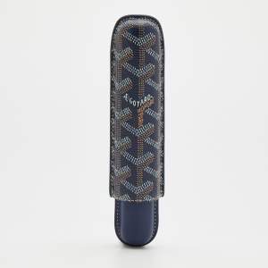 Goyard Navy Blue Goyardine Coated Cigarette Churchill Case