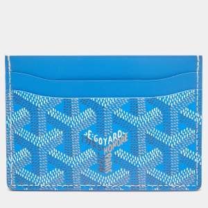 Goyard Blue Goyardine Coated Canvas and Leather Saint Sulpice Card Holder