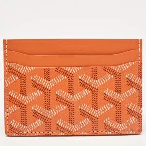 Goyard Orange Goyardine Coated Canvas and Leather Saint Sulpice Card Holder