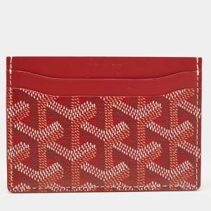 Goyard Red Goyardine Coated Canvas and Leather Saint Sulpice Card Holder