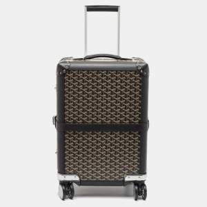 Goyard Black Goyardine Canvas and Leather Bourget PM Trolley