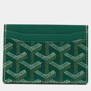 Goyard Green Goyardine Coated Canvas and Leather Saint Sulpice Card Holder
