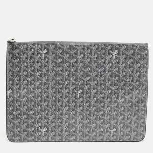 Goyard Grey Goayrdine Coated Canvas and Leather Senat MGM Pouch
