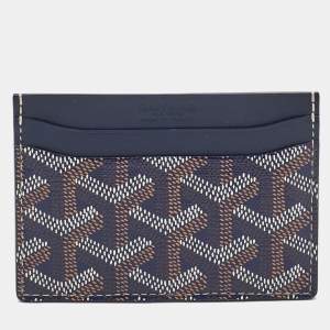 Goyard Navy Blue Goyardine Coated Canvas and Leather Saint Sulpice Card Holder