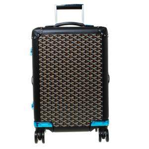Goyard Black Goyardine Canvas and Leather Bourget PM Trolley
