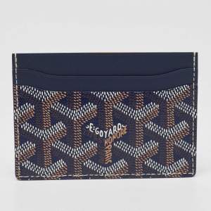 Goyard Navy Blue Goyardine Coated Canvas and Leather Saint Sulpice Card Holder