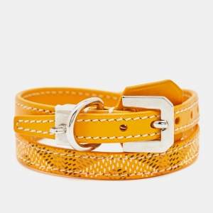 Goyard Edmond Leather Silver Tone Bracelet