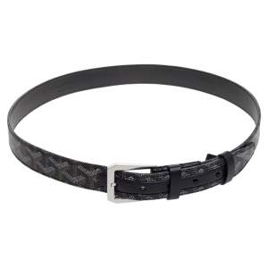 Goyard Black Goyardine Coated Canvas Florida Buckle Belt 90CM