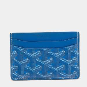 Goyard Blue Goyardine Coated Canvas and Leather Saint Sulpice Card Holder