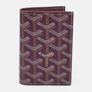 Goyard Burgundy Goyardine Coated Canvas Saint Pierre Card Holder