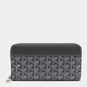 Goyard Grey Goyardine Coated Canvas and Leather Matignon GM Wallet