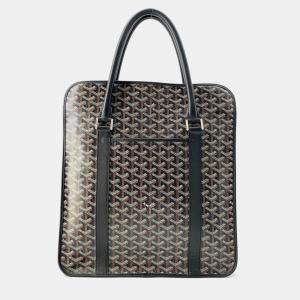 Goyard Black Goyardine Canvas and Leather Tote 