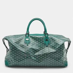 Goyard Green Goyardine Coated Canvas and Leather Bowling 55 bag