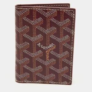 Goyard Burgundy Goyardine Coated Canvas Saint Pierre Bifold Card Holder