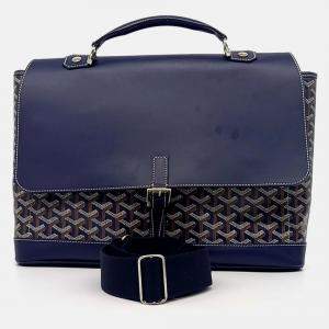 Pre Owned Goyard Navy Blue Leather Citadine PM & Strap