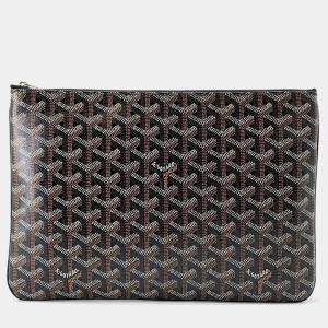 مملوكة مسبقًا Goyard Senna MM Black PVC Leather Clutch Bag