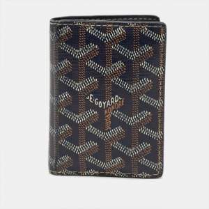 مملوكة مسبقًا Goyard Saint Marc Navy Blue Goyardine Coated Canvas Card Holder