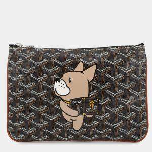 Pre Owned Goyard Senna Marc Curgue Art Black/Brown Pvc Size Pm