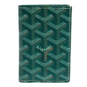 Goyard Green Goyardine Coated Canvas Saint Pierre Bifold Card Holder