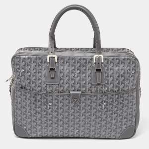 Goyard Grey Goyardine Coated Canvas and Leather Ambassade MM Briefcase Bag