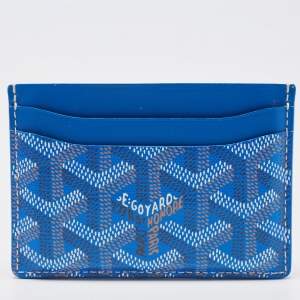 Goyard Blue Goyardine Coated Canvas and Leather Saint Sulpice Card Holder