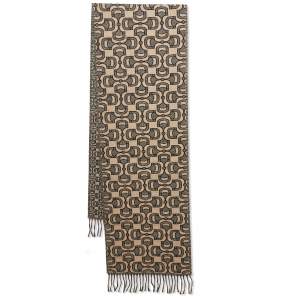 Gucci Brown Dubly Horsebit Pattern Scarf