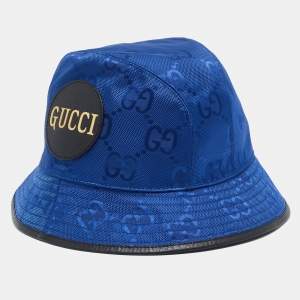 Gucci Blue Canvas Off The Grid GG Supreme Bucket Hat S